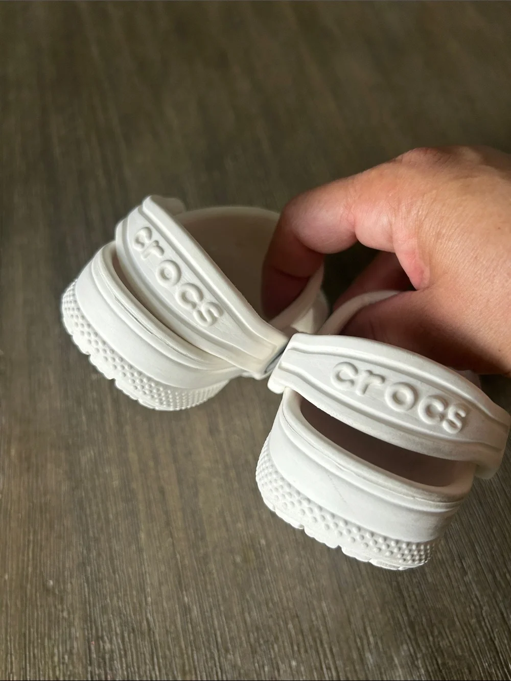 CROCS  Kids Classic Clog Sage White Slip, Like New, Sz. C5.